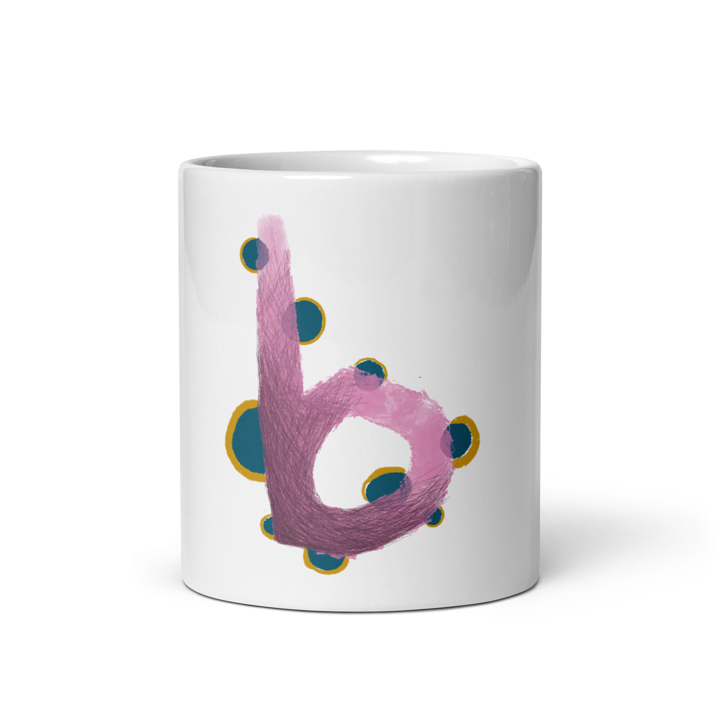 White glossy mug | B