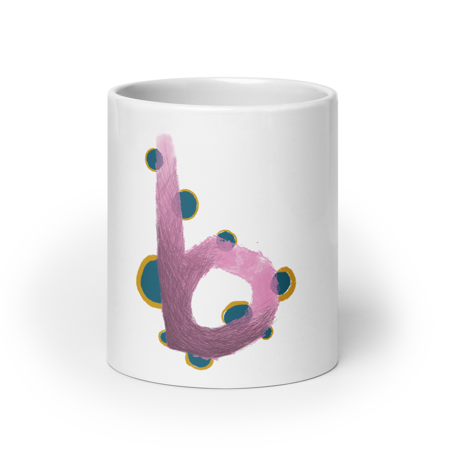 White glossy mug | B