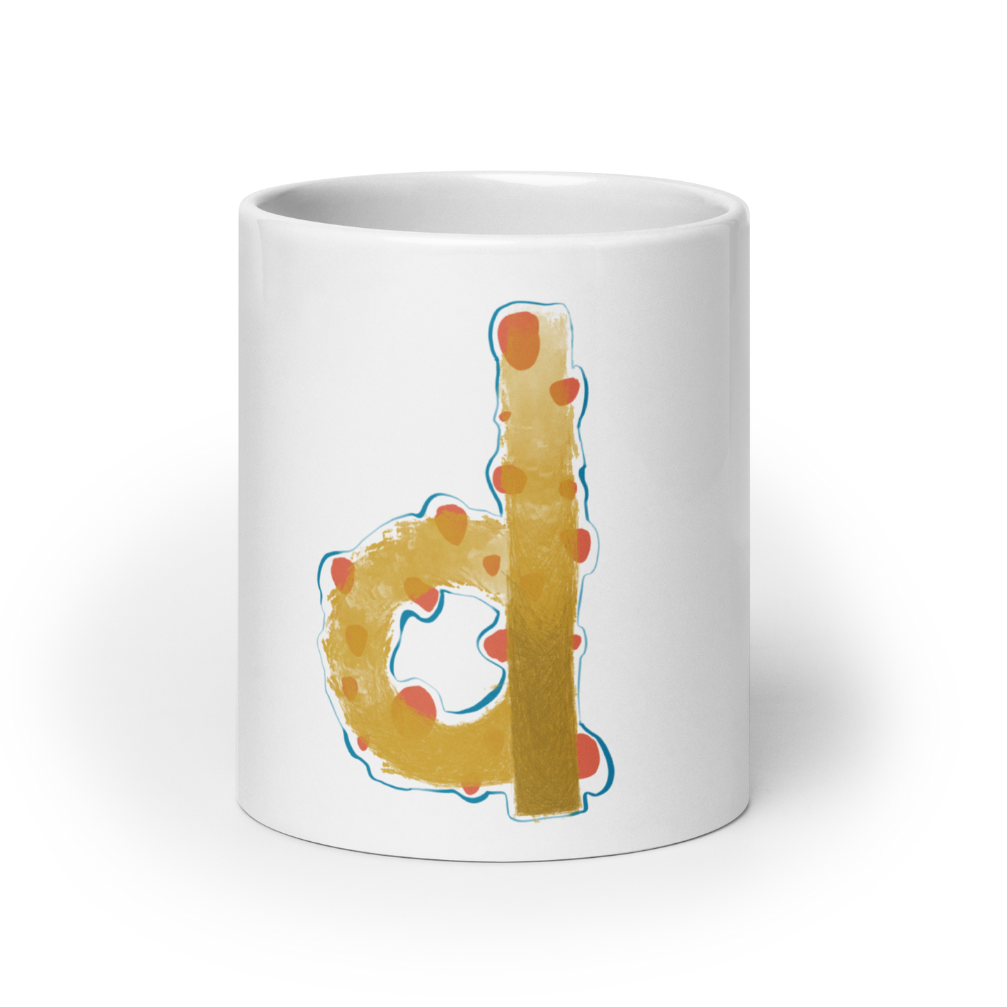 White glossy mug | D